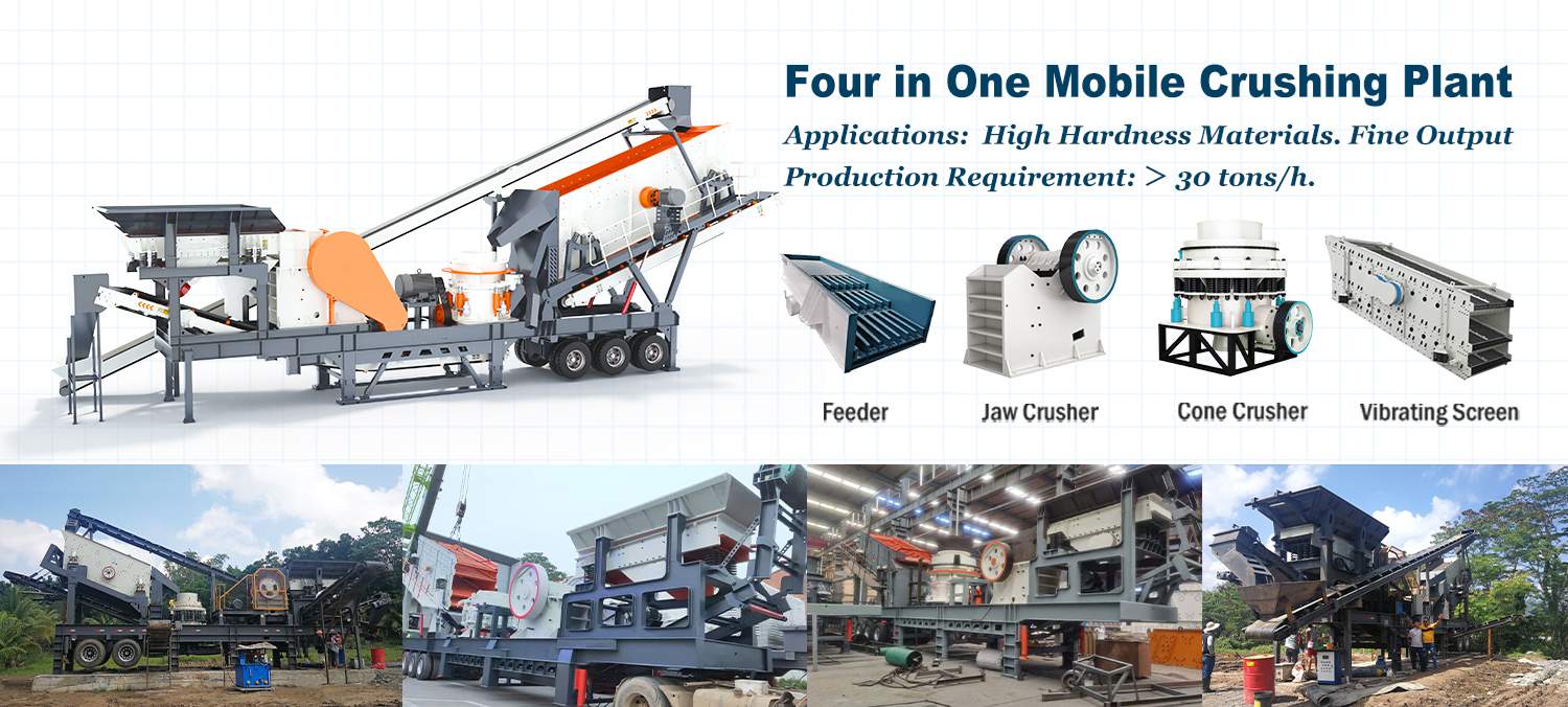 four in one jaw and cone crusher plant