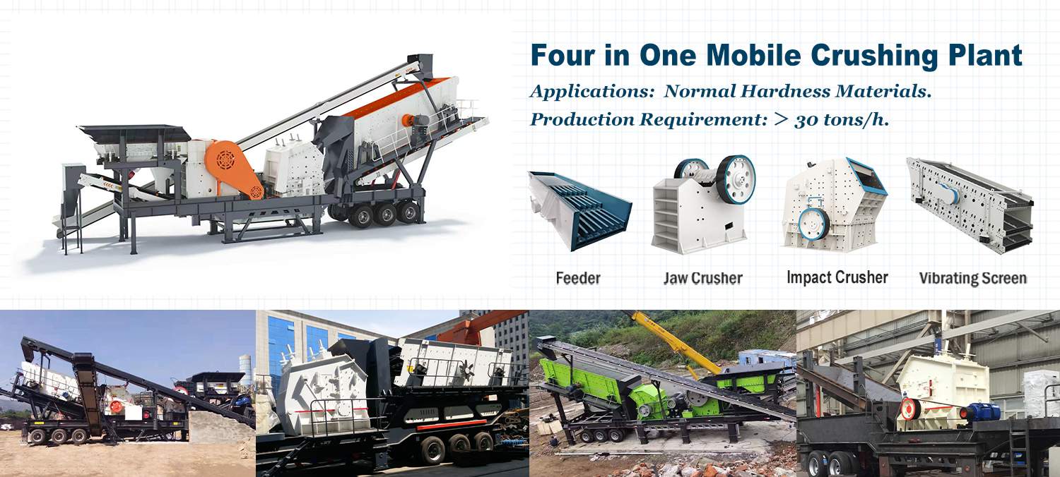 four in one jaw and impact crushing plant